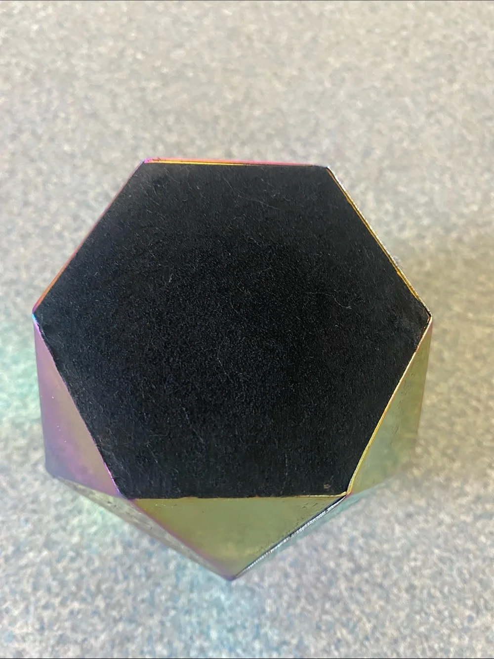 Iridescent Geometric Metal Pencil Holder - Green Blue Purple